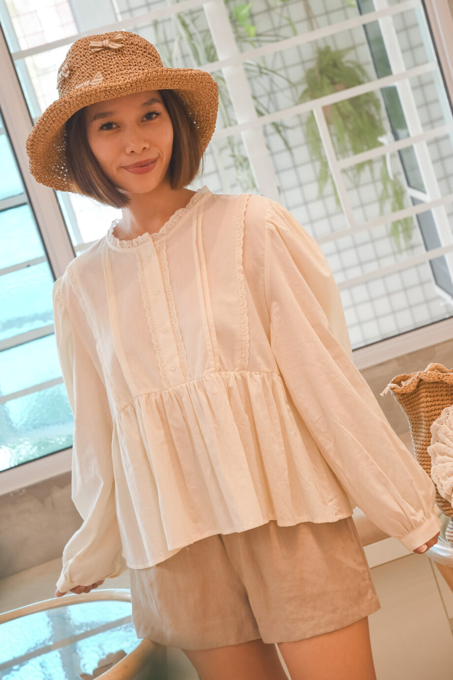 Cotton Long Sleeve Blouse