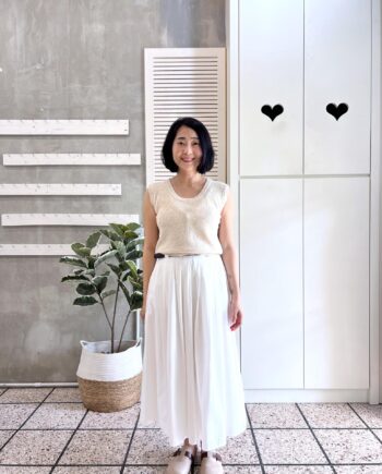 Pleated A-line Midi Skirt with Belt