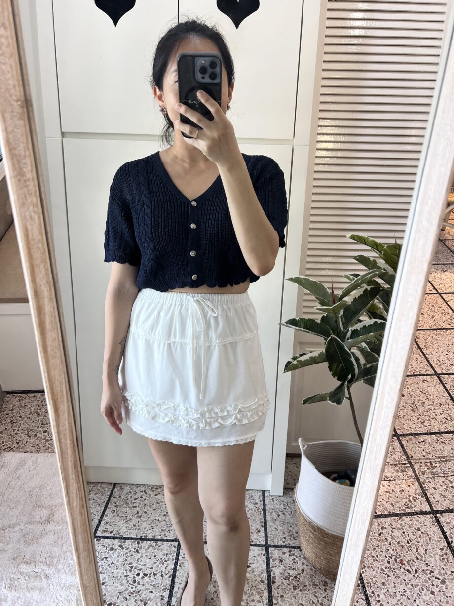 Ruffled High-Waisted Mini Skirt